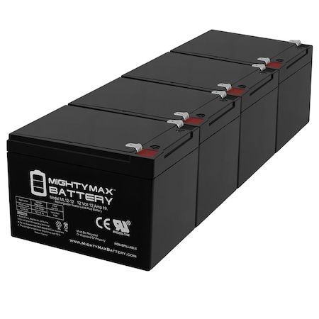 MIGHTY MAX BATTERY 12V 12AH SLA Battery Replacement for Teledyne Big Beam S1210 - 4 Pack ML12-12F2MP445814185431